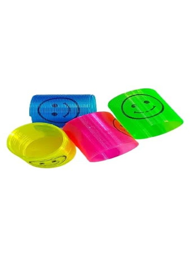 FULLFILLS 12 PCS Rainbow Magic mini Coil Spring Bouncy Toy for Kids Multicolour (Pack of 12 pcs) - Image 1
